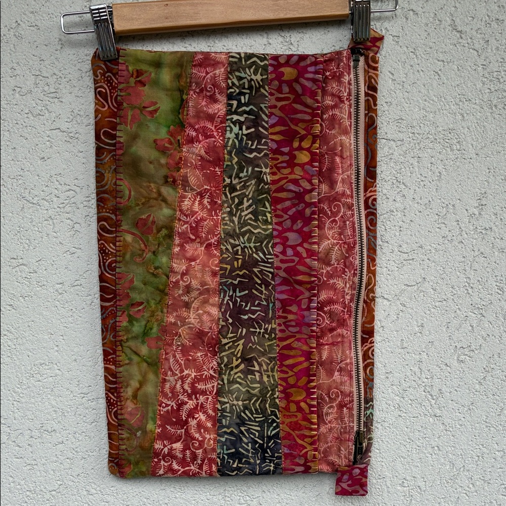 Large handmade pouch. One zipper pocket and one other pocket